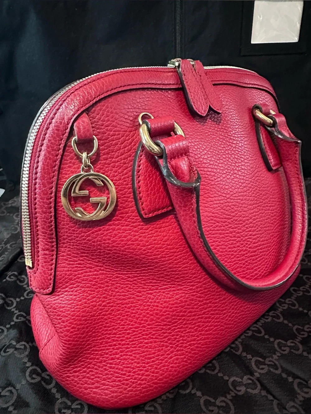 Gucci Leather GG Charm Dome 2Way Pre-Owned